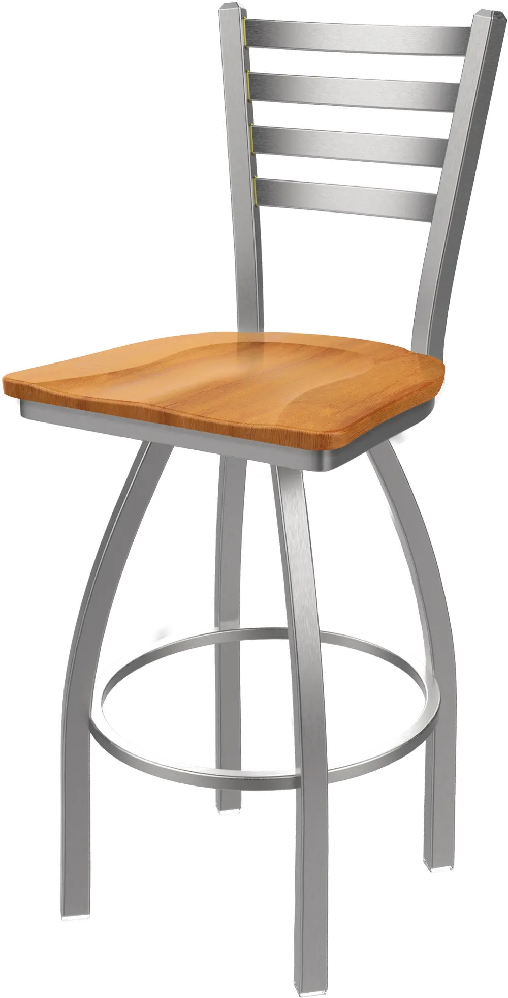 Stainless Steel and Natural Swivel Counter Height Stool - Jackie-1