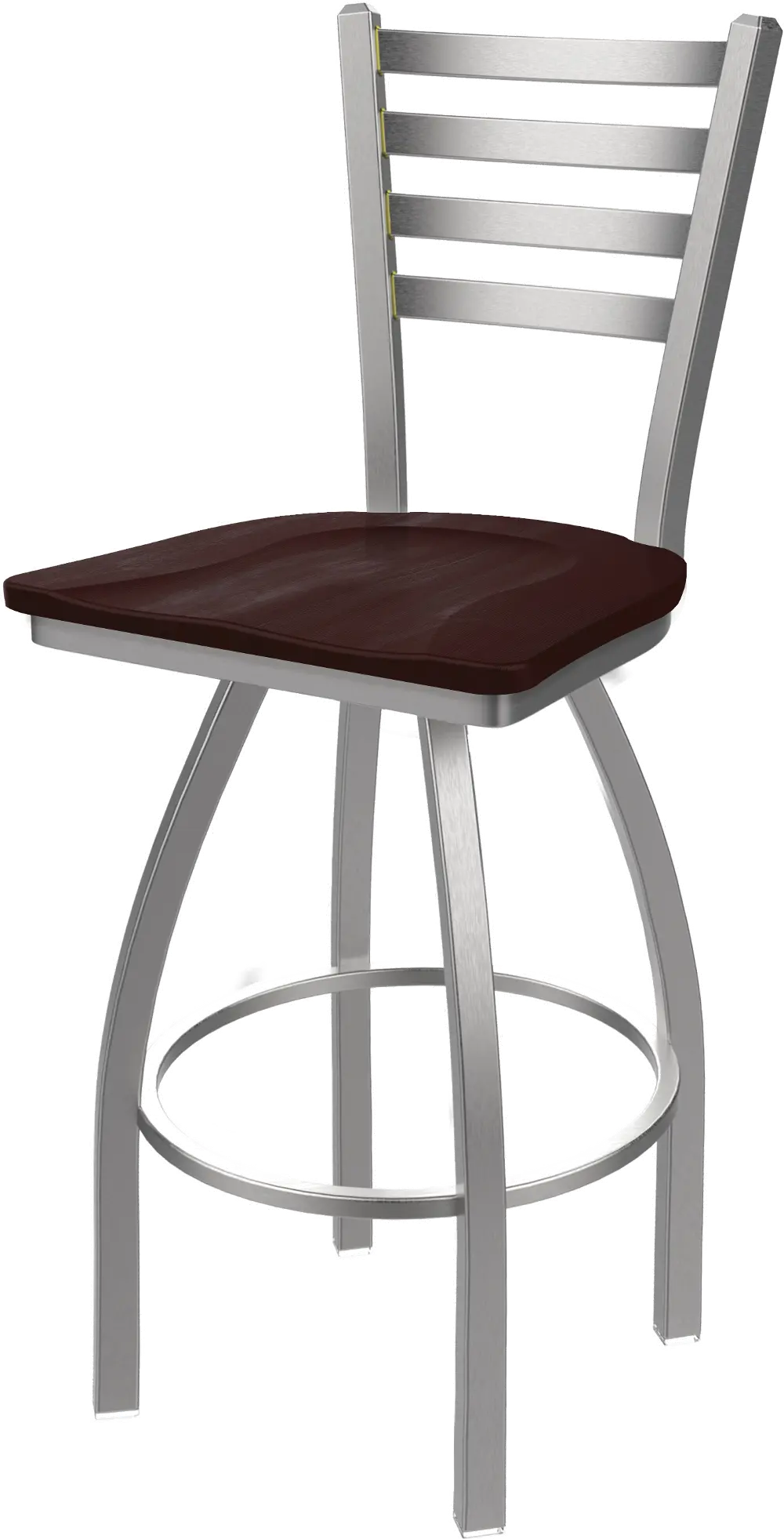 Stainless Steel and Cherry Swivel Bar Stool - Jackie-1