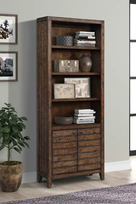 Tempe Brown 32 Bookcase Rc, Dark Brown Bookcase With Doors