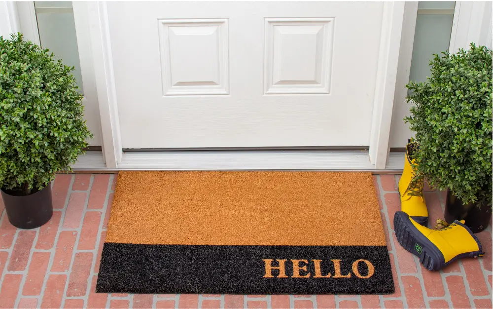 104862436 Hello Black Stripe Doormat-1
