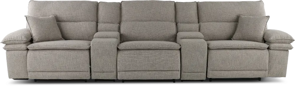 Merino Charcoal Gray 5 Piece Power Reclining Sofa-1