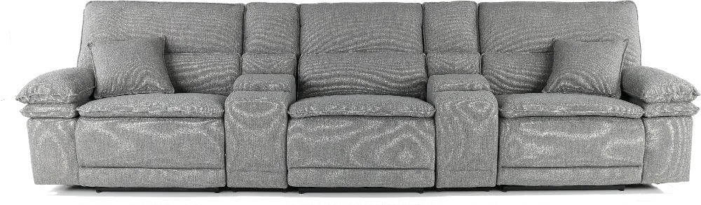 Merino Charcoal Gray 5 Piece Power Reclining Sofa-1