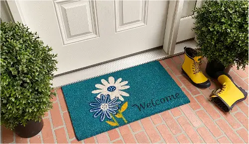 Fleur De Lis Rubber Doormat, RC Willey