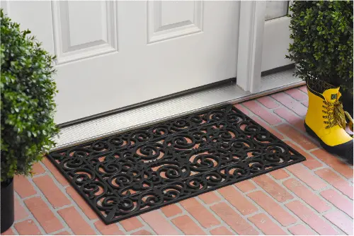 Fleur De Lis Rubber Doormat, RC Willey