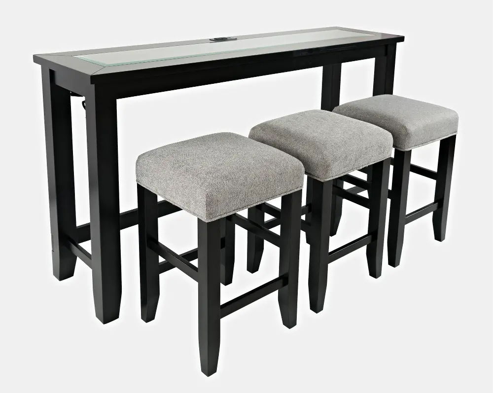 Urban Icon Black Sofa Table with Stools-1