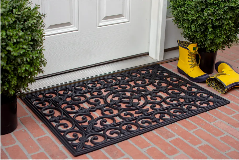 900091830 Fleur De Lis Rubber Doormat-1