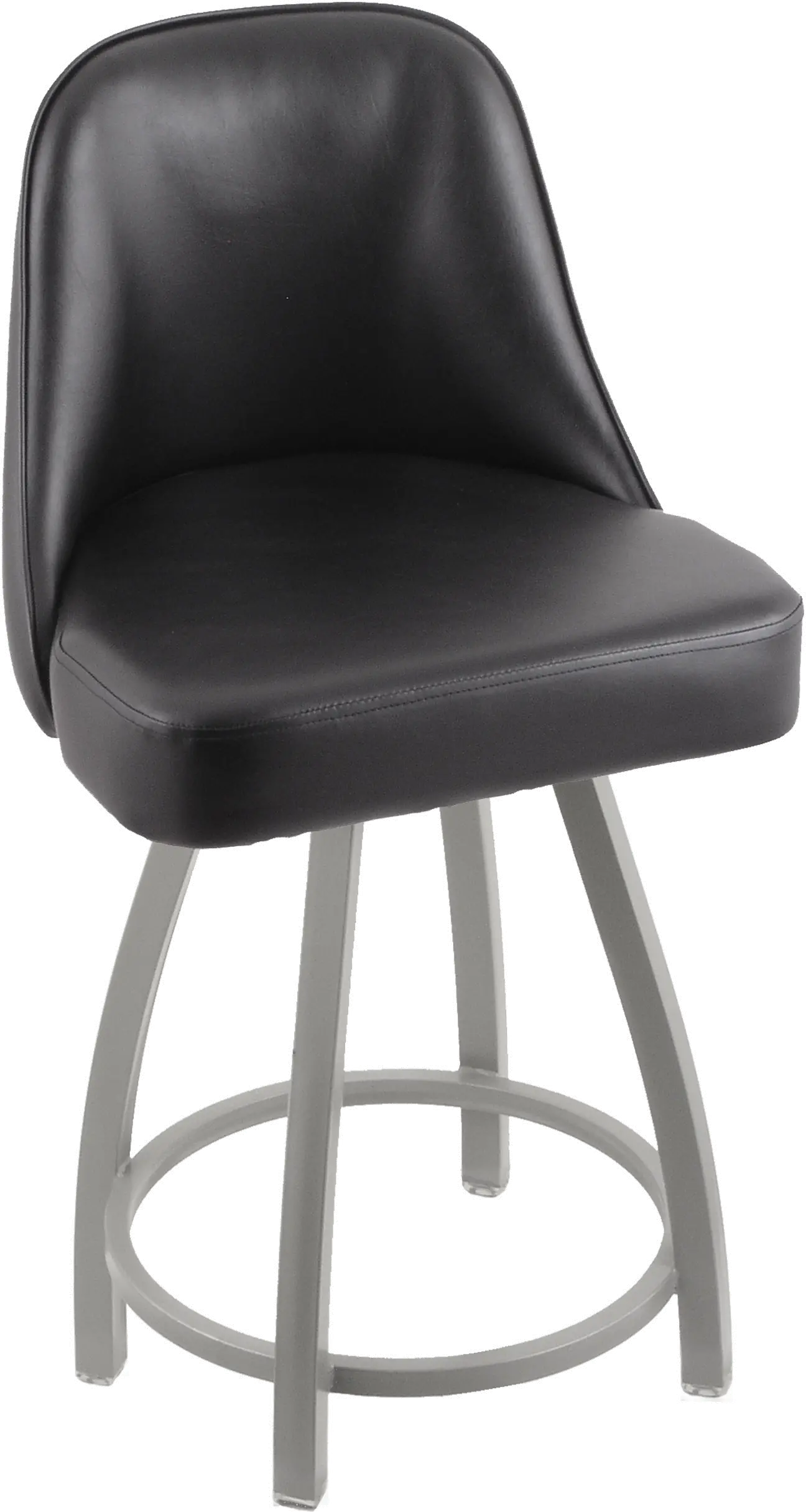 Grizzly Black Upholstered Swivel Counter Height Stool