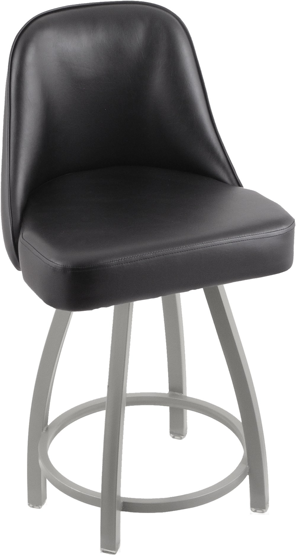 Grizzly Black Upholstered Swivel Counter Height Stool