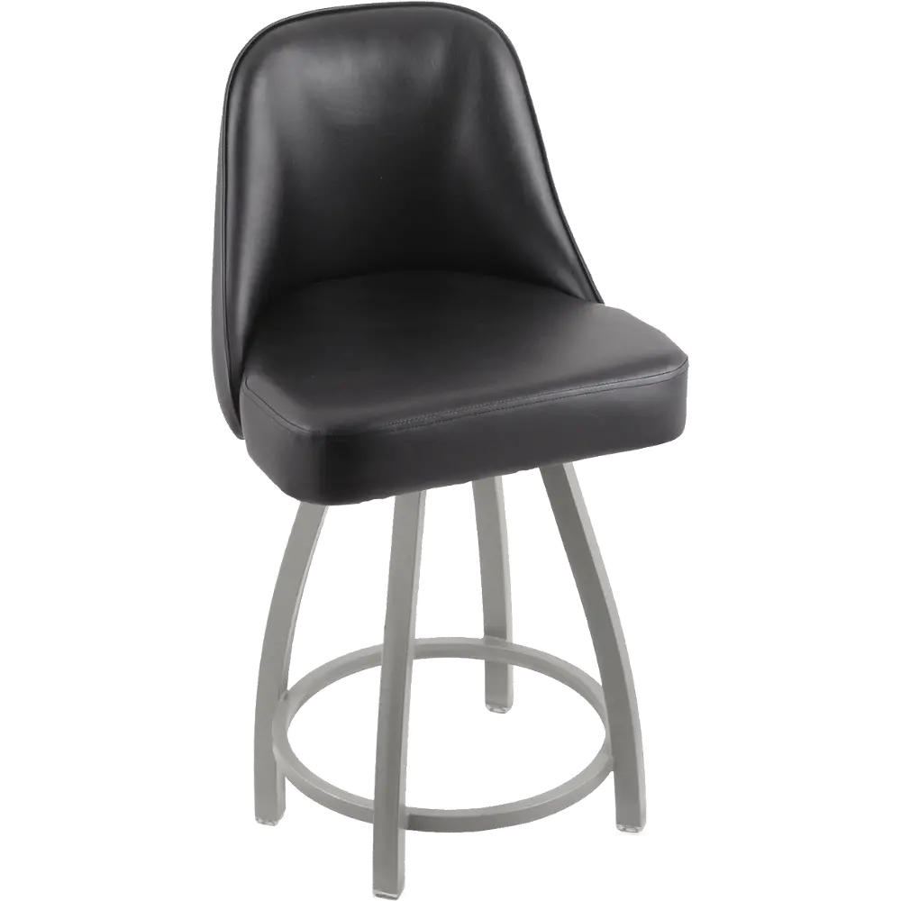 Grizzly Black Upholstered Swivel Counter Height Stool-1