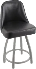 Grizzly Black Upholstered Swivel Counter Height Stool