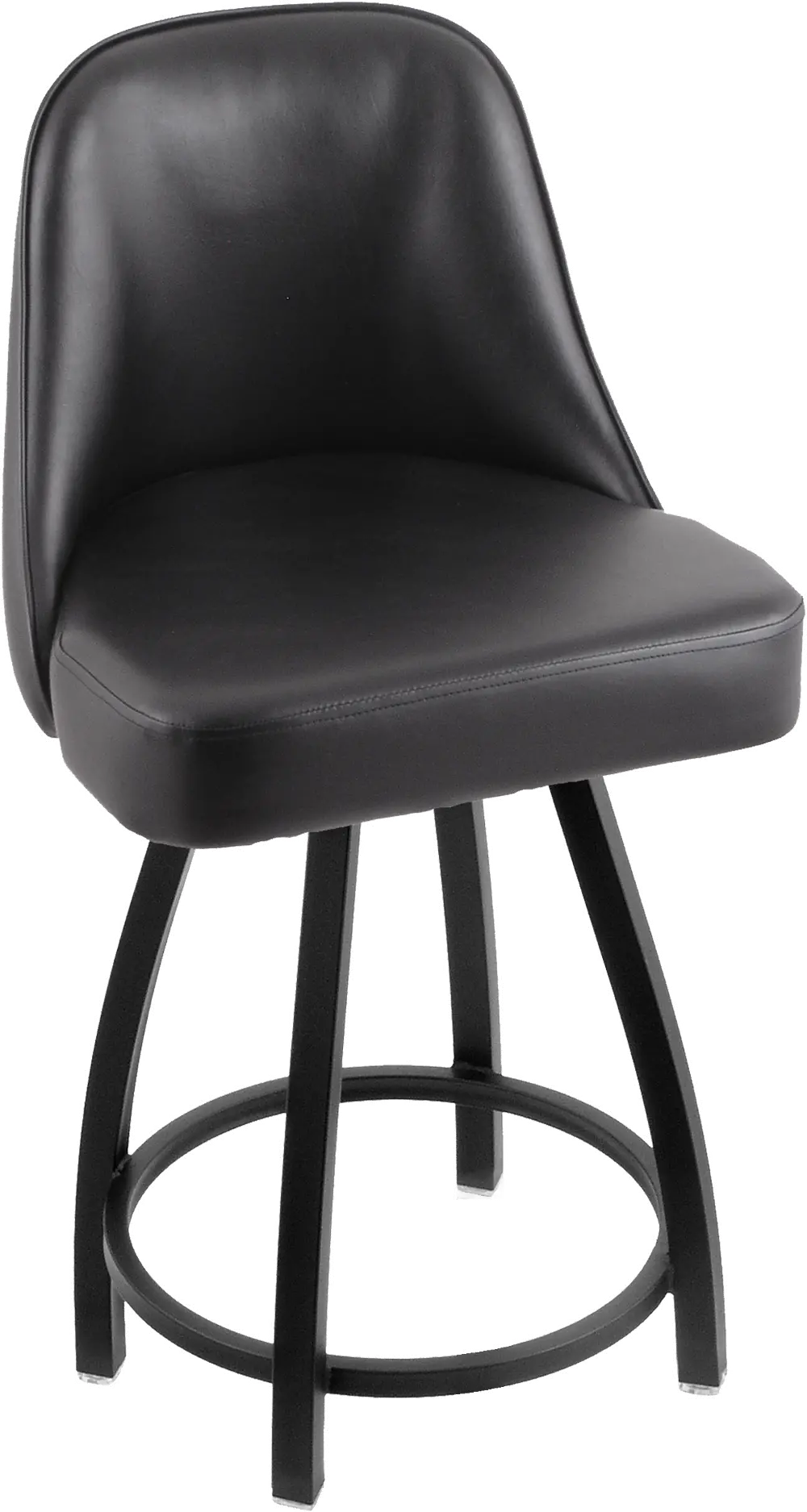 Grizzly Black Metal Upholstered Swivel Counter Height Stool-1