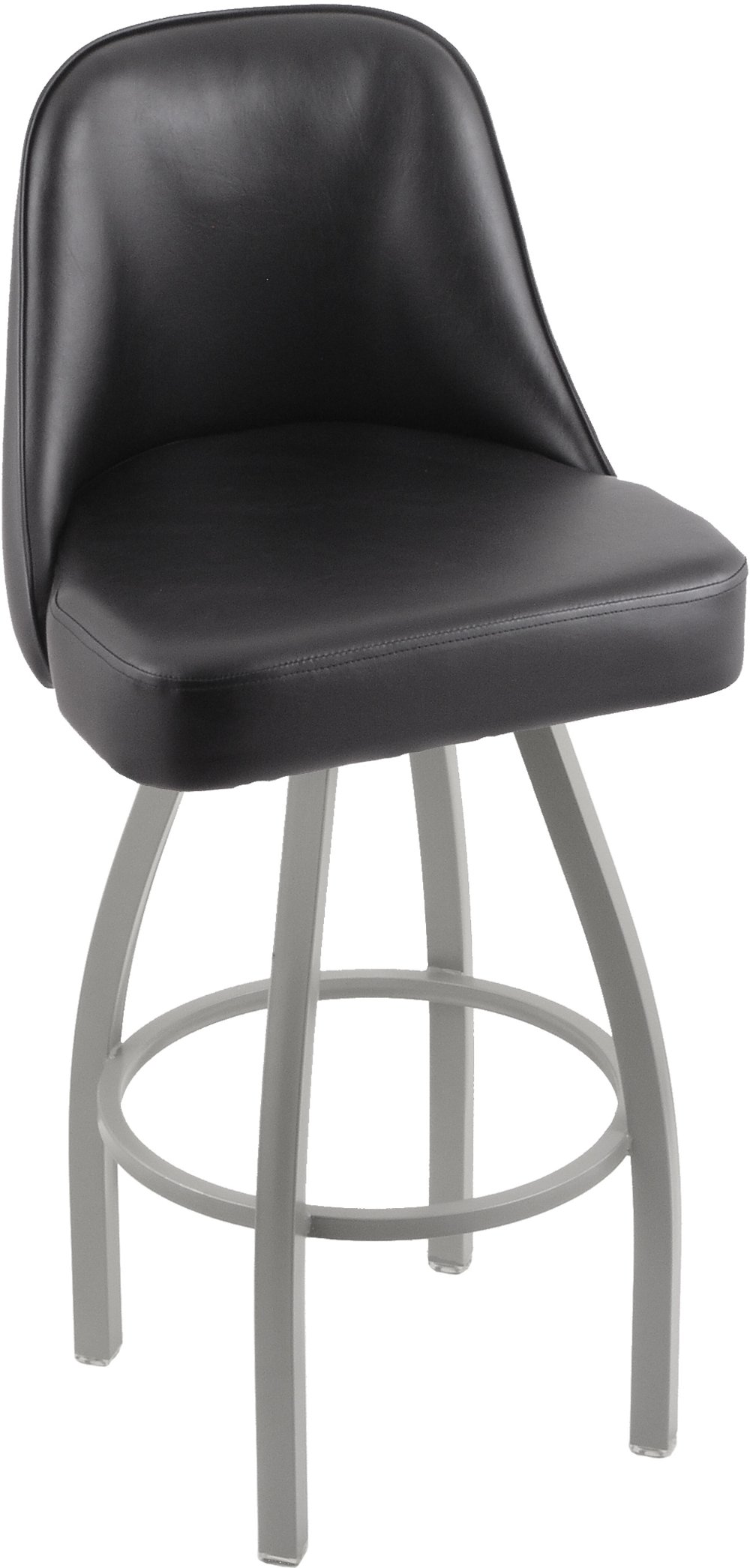 112425895 Grizzly Black Upholstered Swivel Bar Stool sku 112425895