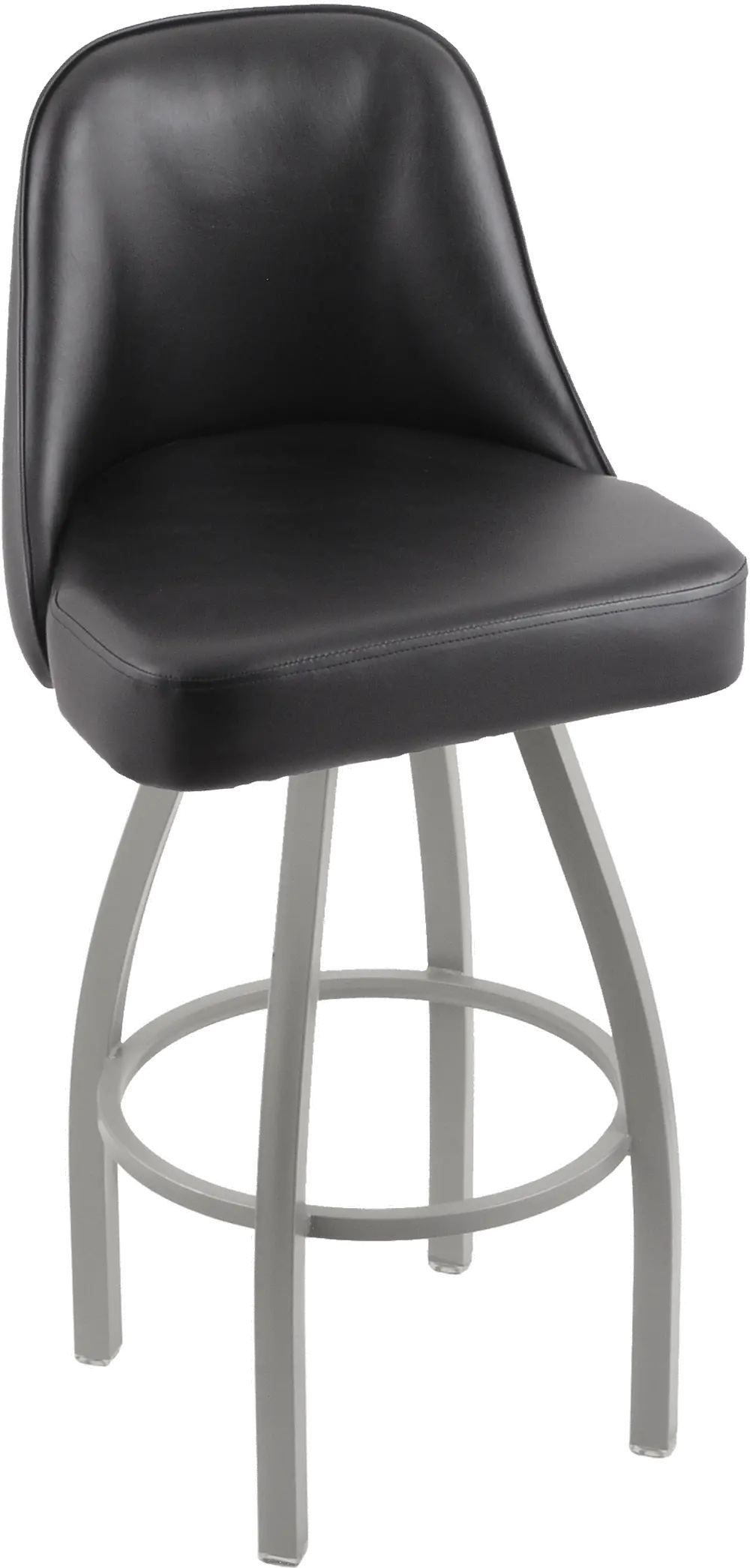 Grizzly Black Upholstered Swivel Bar Stool-1