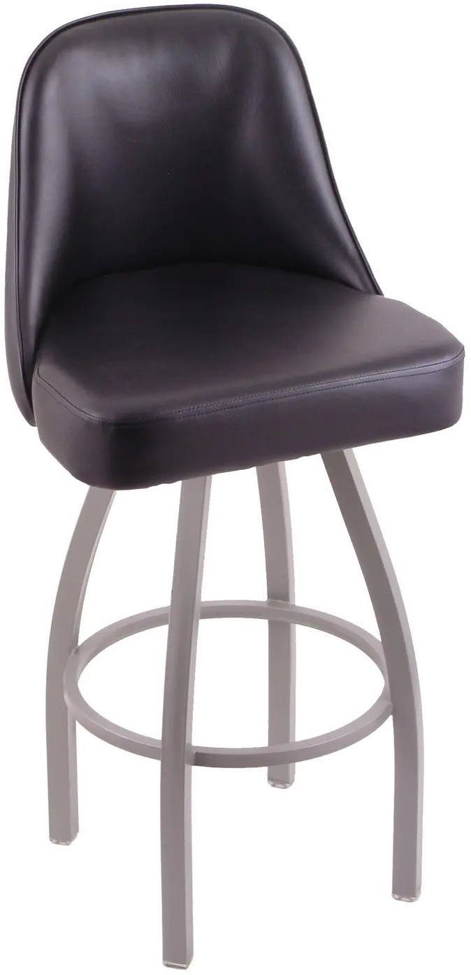 Grizzly Black Upholstered Swivel Extra Tall Bar Stool