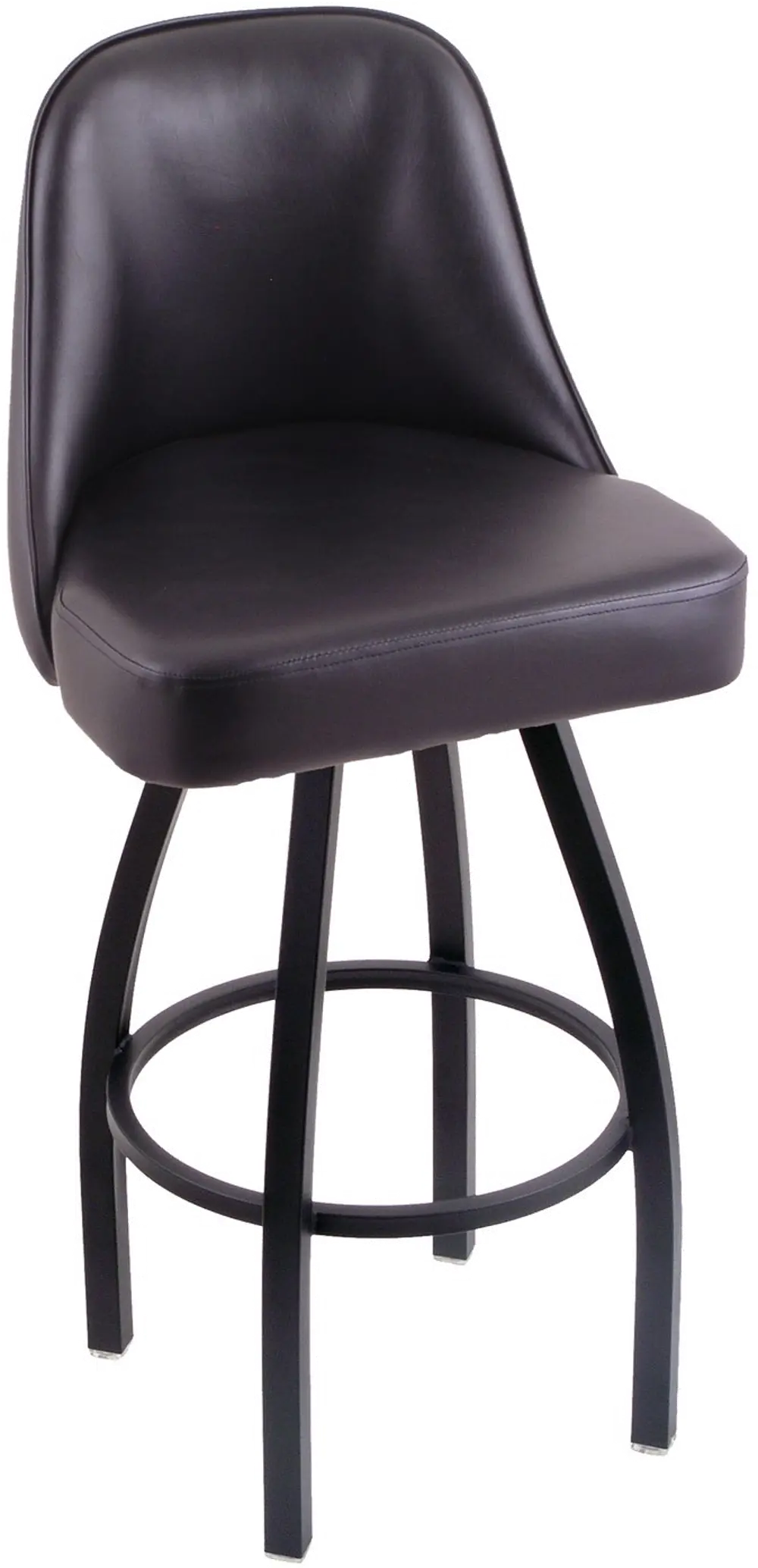 Grizzly Black Metal Upholstered Swivel Extra Tall Bar Stool-1