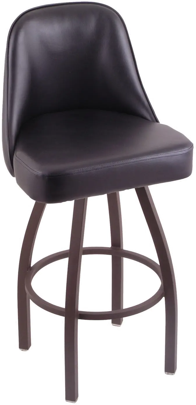 Grizzly Bronze Metal Upholstered Swivel Extra Tall Bar Stool