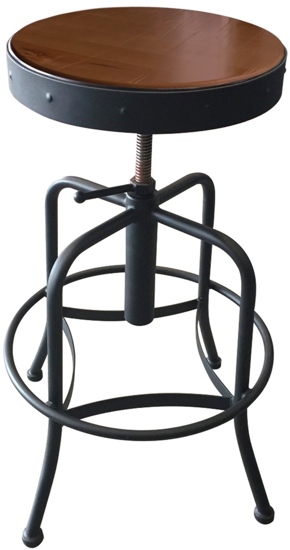 112426026 Steel Black and Brown Adjustable Height Stool sku 112426026