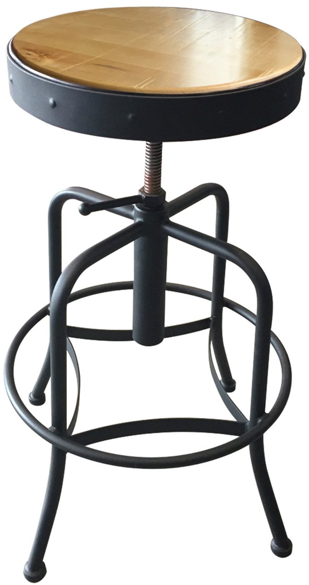 112426034 Steel Black and Natural Adjustable Height Stool sku 112426034