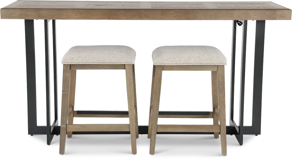 Eden Dune Sofa Table With Upholstered Stools-1