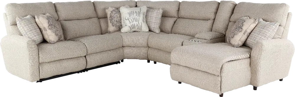 261/1561-46/6PC/OPT1 McPherson Beige 6 Piece Power Reclining Sectional with RAF Chaise-1