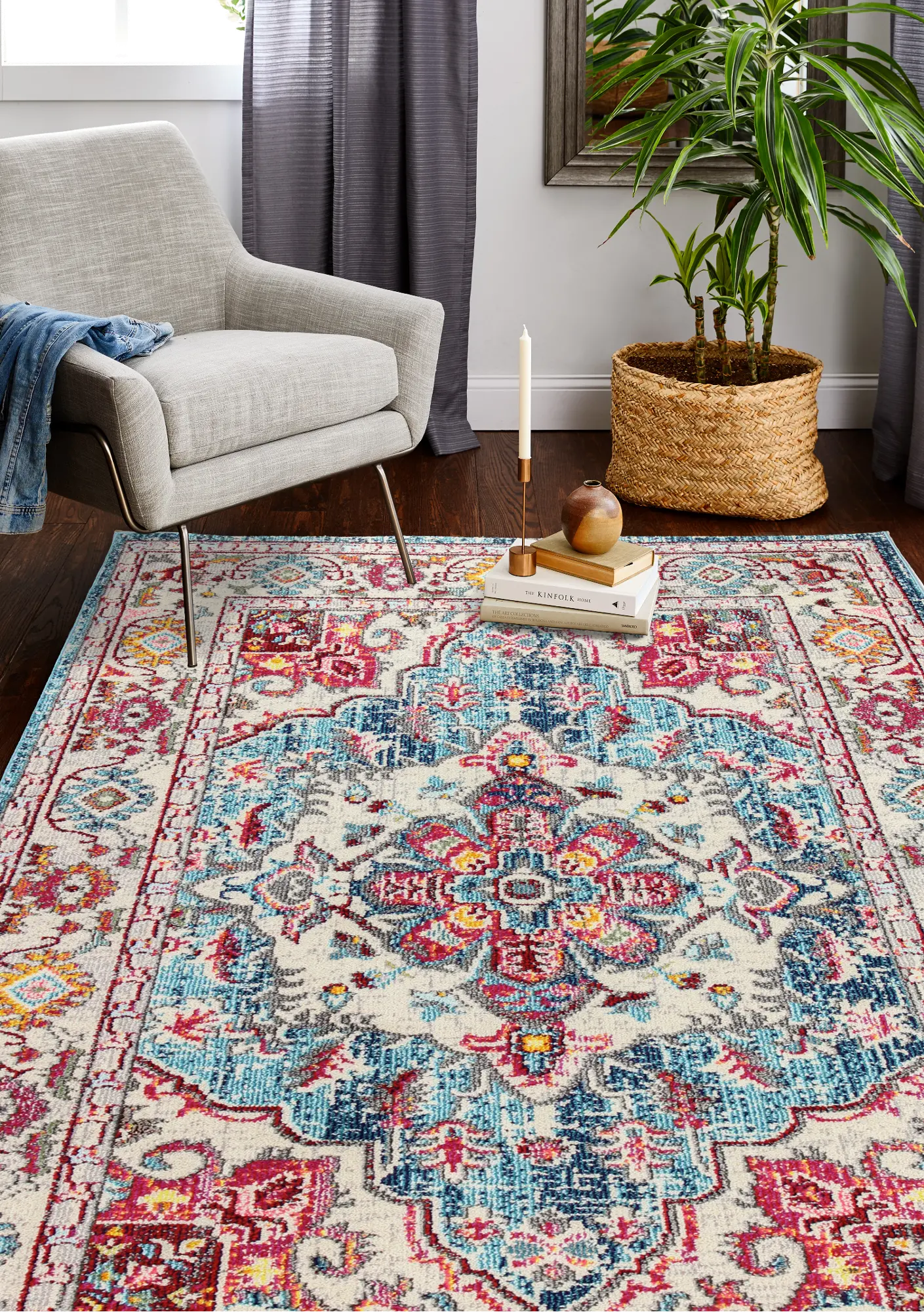 Dakota 8 x 10 Transitional Teal Area Rug