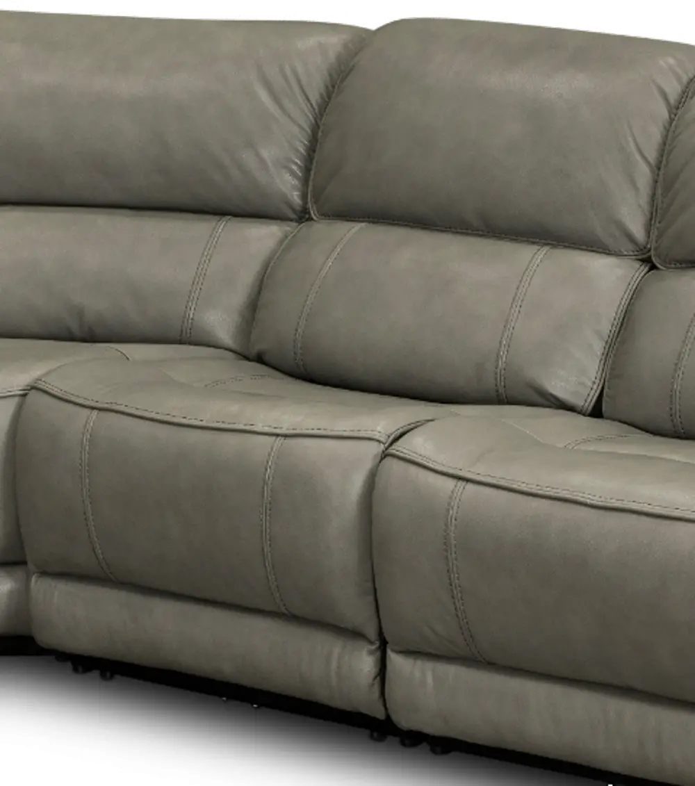 Mickey Gray Leather Armless Power Recliner-1