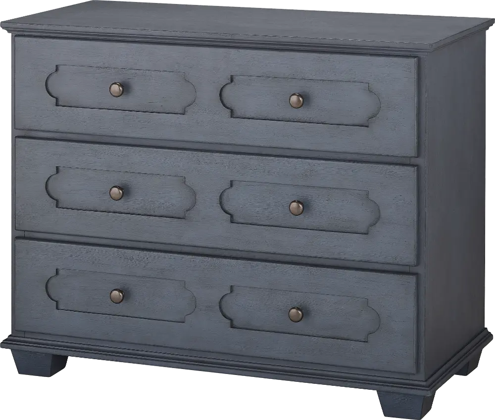 Modern Eclectic Blue 3 Drawer Chest-1
