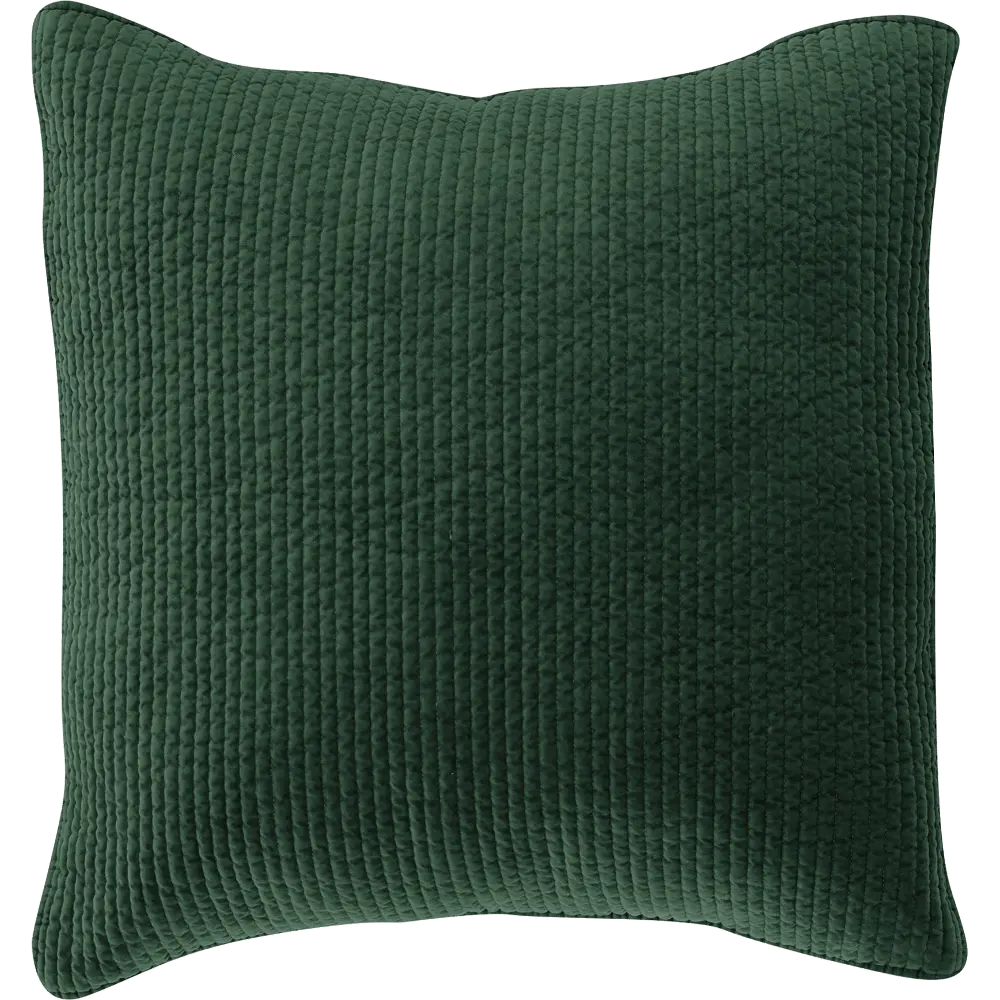 Stonewashed Emerald Green Cotton Quilted Velvet Euro Sham-1