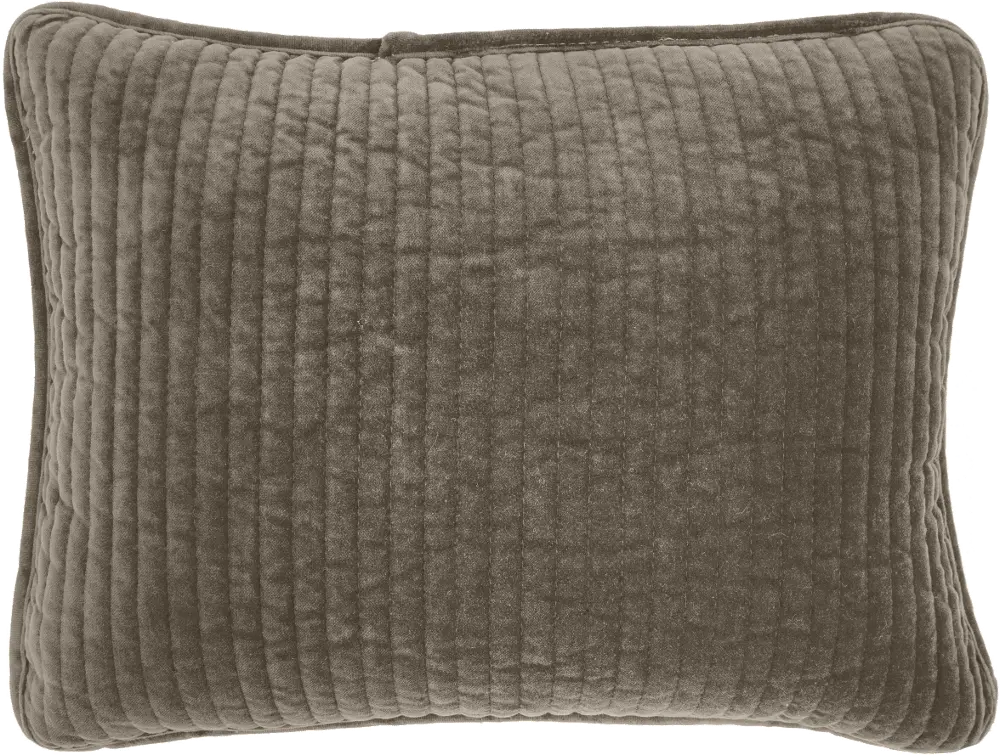 Stonewashed Taupe Cotton Velvet Boudoir Throw Pillow-1