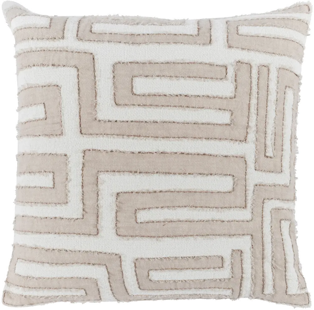 Modern Natural and Ivory Throw Pillow - Mateo-1