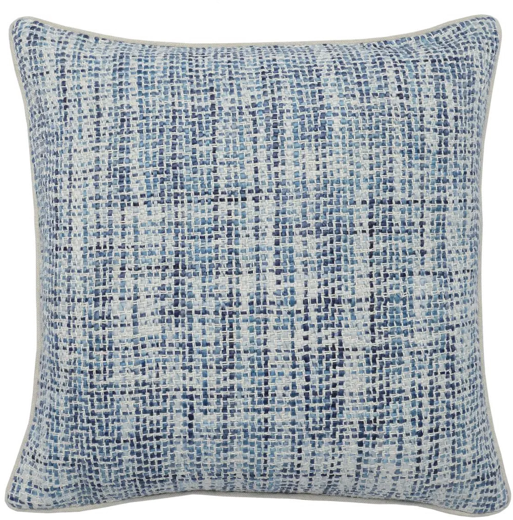 Brax Blue and Ivory Throw Pillow-1