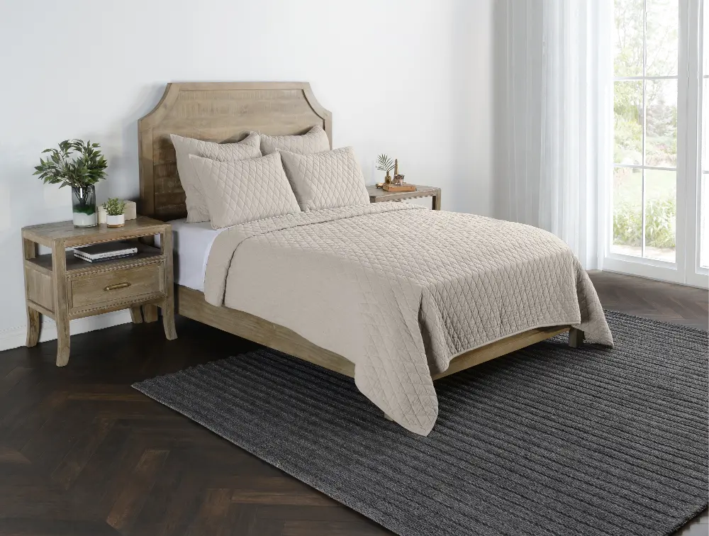 Lana Natural Taupe 4 Piece King Bedding Collection-1