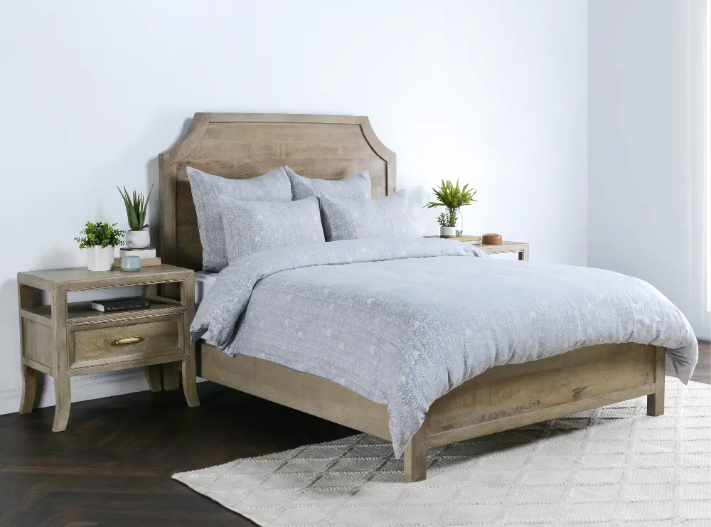 French Herringbone Gray Storm 3 Piece King Bedding Collection-1