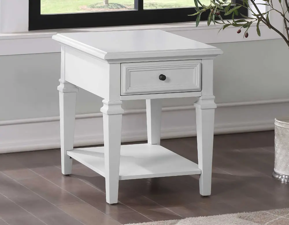 Charlestown White End Table-1