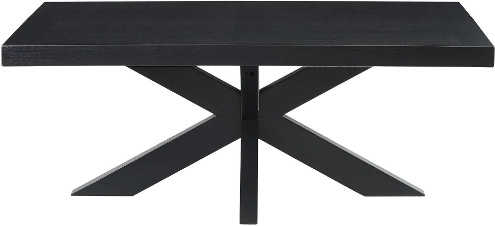 Harris Ebony Black Timber Beam Pedestal Coffee Table-1