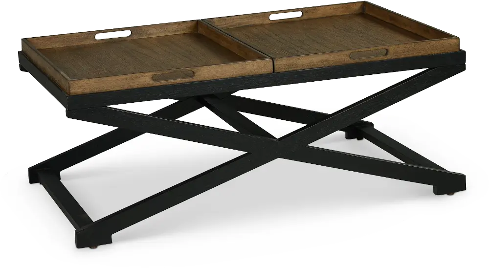Topeka Two Tone Cherry and Black Coffee Table-1