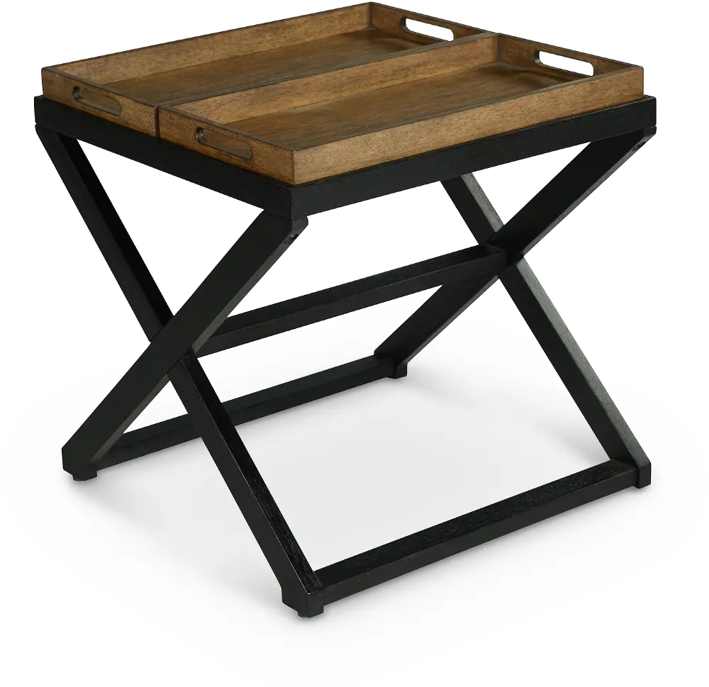 Topeka Two Tone Cherry and Black End Table-1