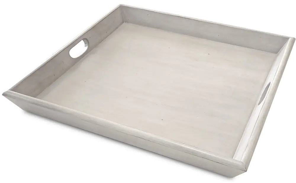 Westwood White Tabletop Wood Tray with Cut Out Handles-1