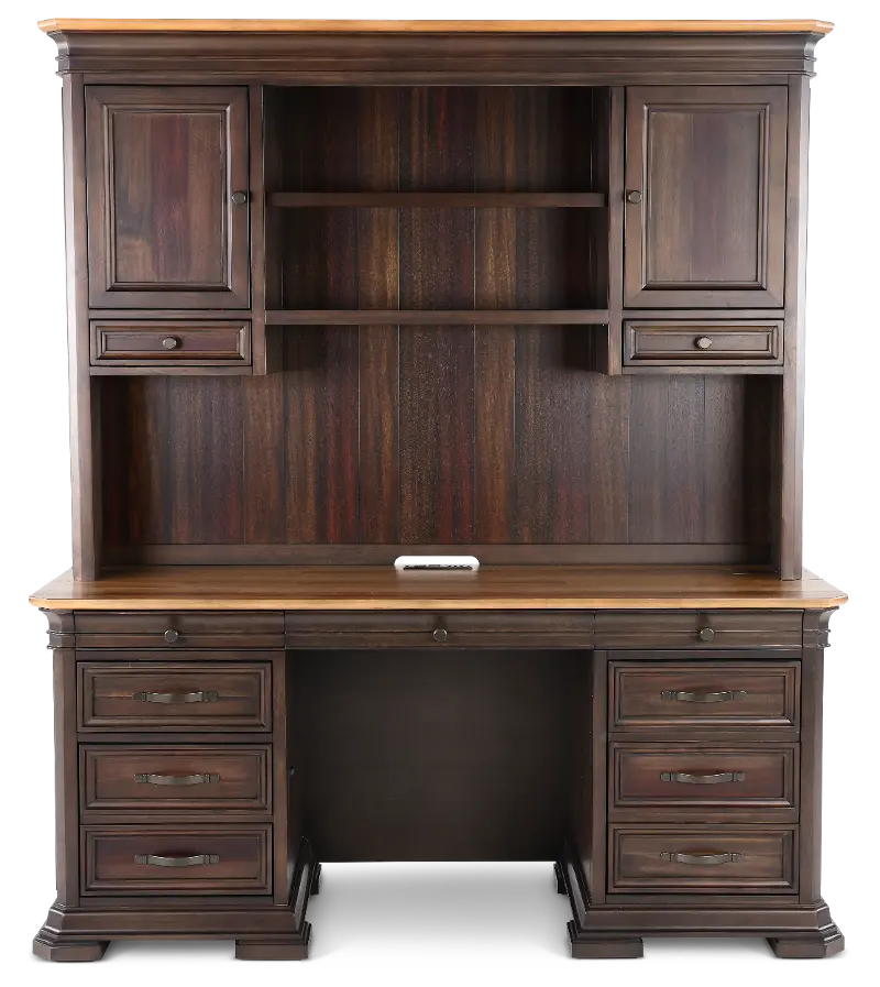 Sonoma Brown Credenza and Hutch