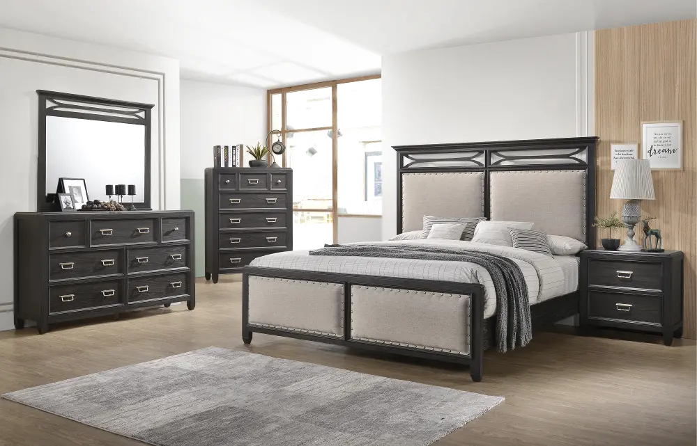 Ashton Black 4 Piece Queen Bedroom Set-1
