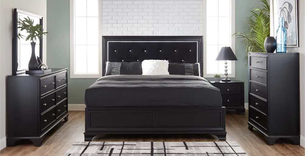 Brooklyn Black 4 Piece Queen Bedroom Set-1