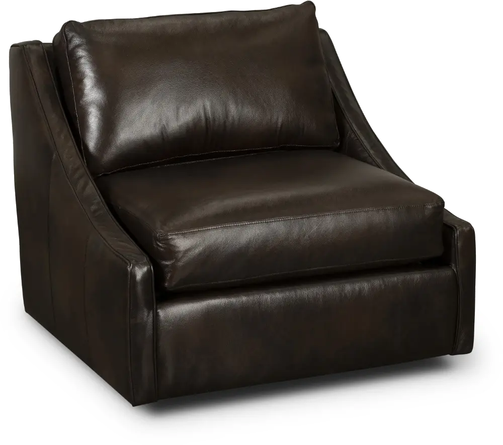 Romee Brown Leather Swivel Accent Chair-1