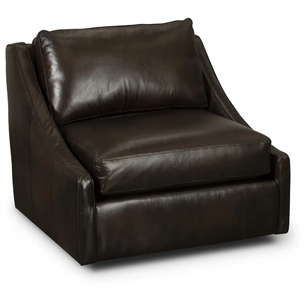 Romee Brown Leather Swivel Accent Chair-1