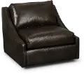 Romee Brown Leather Swivel Accent Chair