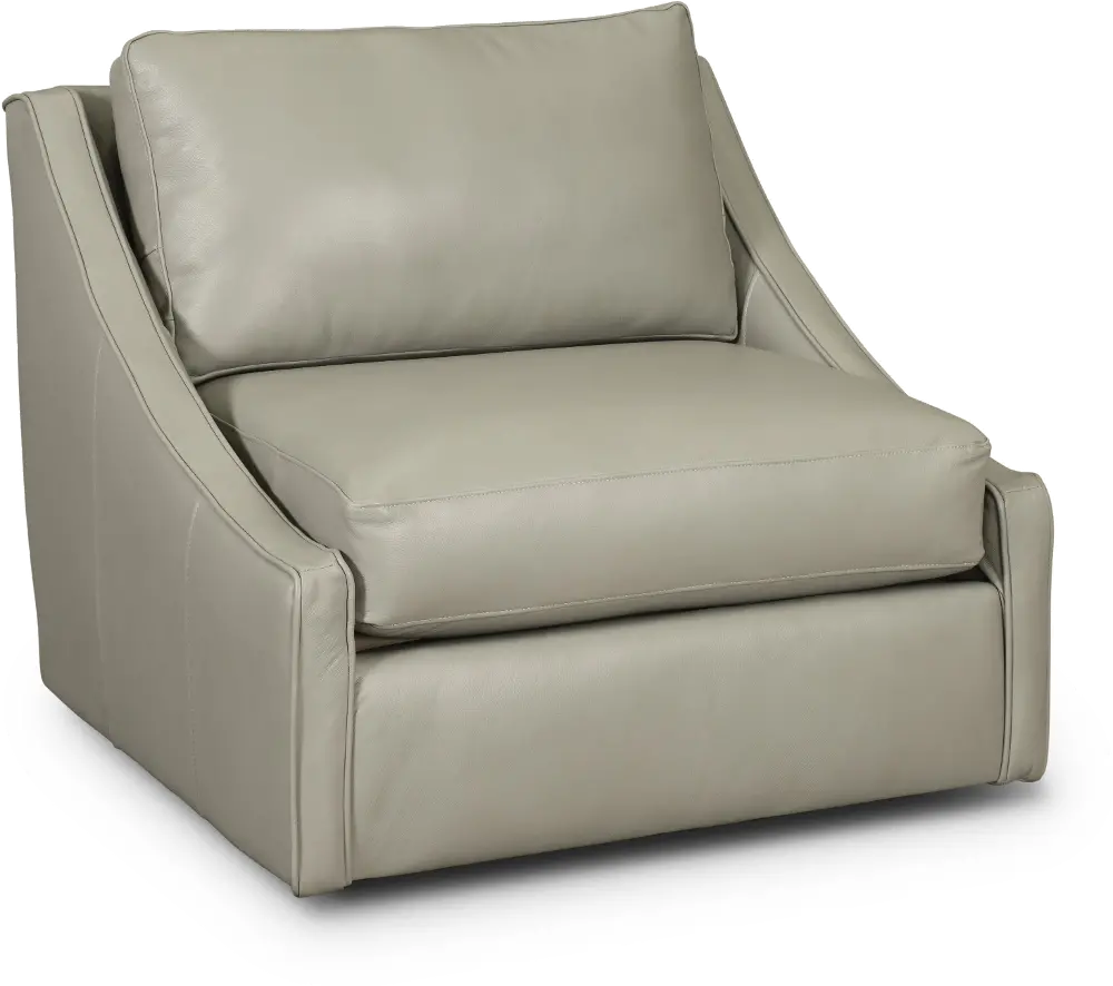 Romee Gray Leather Swivel Accent Chair-1