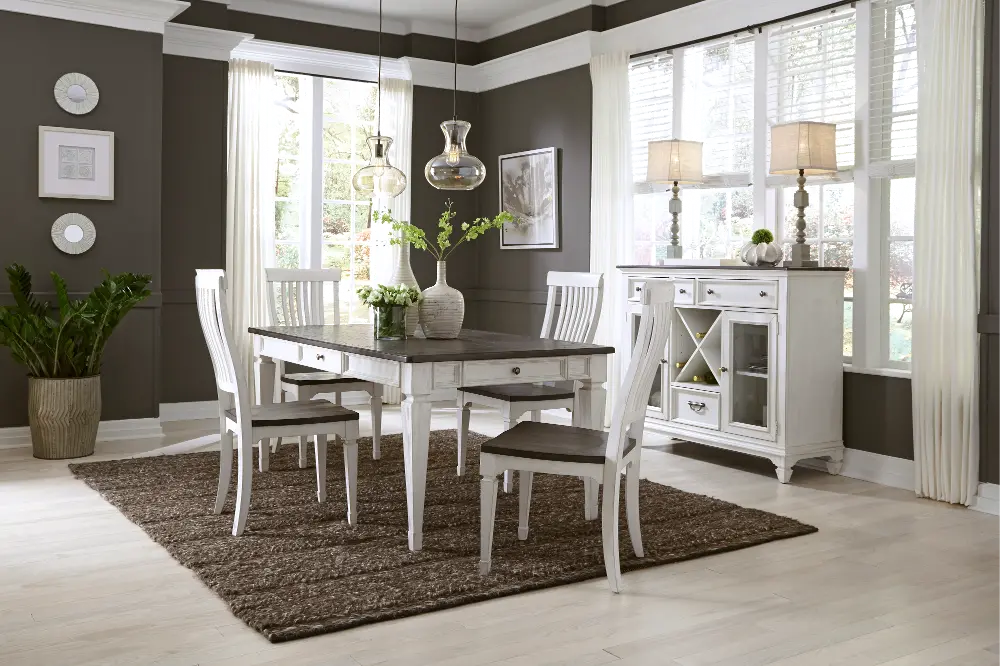 Allyson Park White 5 Piece Dining Set with Rectangle Table-1