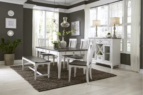 Beach House 6 Piece Dining Room Set With Bench