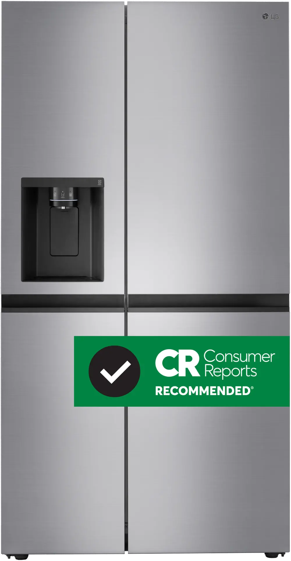 LRSXS2706V LG 27.2 cu ft Side by Side Refrigerator - Platinum Silver-1