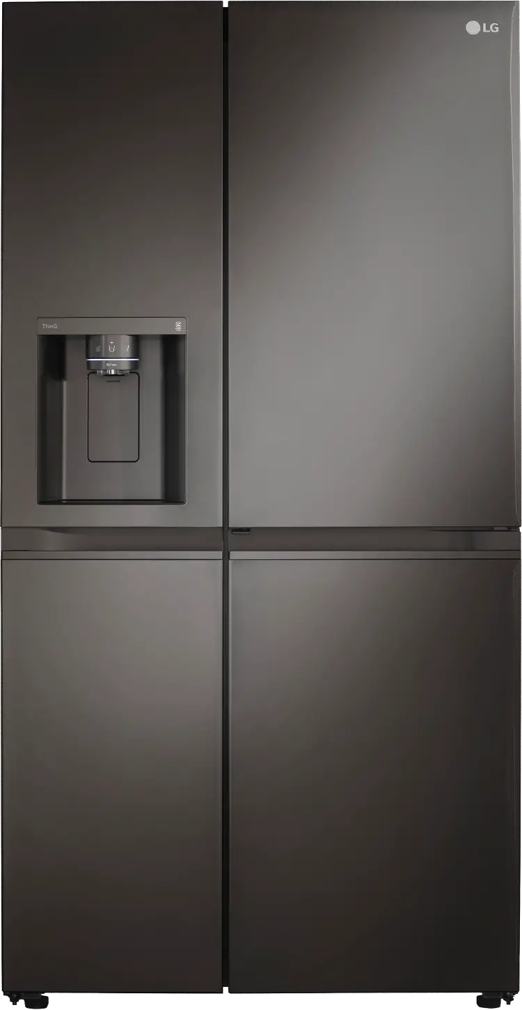 Black stainless steel LG side by side refrigerator