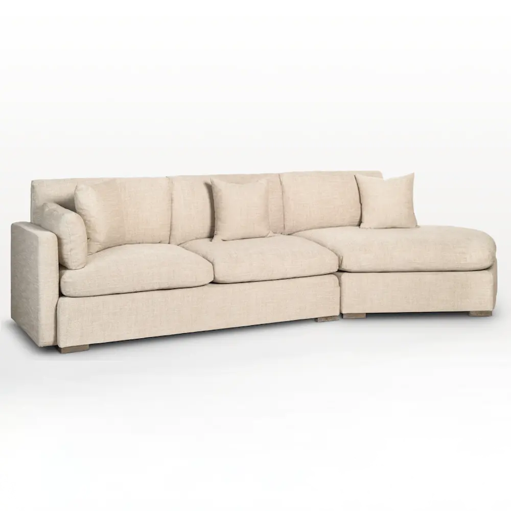 Kayden Flax Beige Sofa-Chaise-1